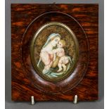 CONTINENTAL SCHOOL (19th century)
Madonna and Child
Watercolour on ivory
Signed with initials
13 x