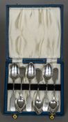 A set of six silver coffee spoons, hallmarked Newcastle 1825,