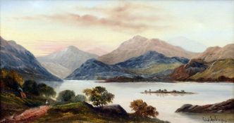 CHARLES LESLIE (1835-1890) British
Loch Scene
Oil on canvas
Signed and dated 86
44.