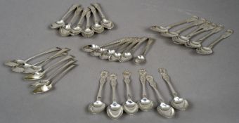 Five sets of Georgian and Victorian silver teaspoons,