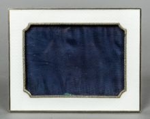 An Italian 925 silver and guilloche enamel decorated photograph frame
Of rectangular form with