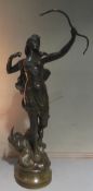 HIPPOLYTE FRANCOIS MOREAU (1832-1927) French
Diana the Huntress
Patinated bronze,