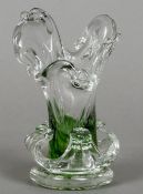 A Continental Art glass vase
Organically worked and indistinctly signed.  15 cm high.