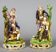 A pair of early 19th century Bloor Derby porcelain figural groups,