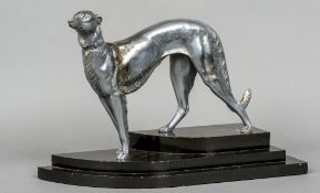 IRENEE RENE ROCHARD (1906-1984) French
Borsoi
Silvered Art metal,