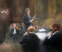 *AR DOROTHY HUNTER (20th/21st century) British
String Concerto 
Pastels
Signed and dated 1982
41.