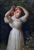 R. WILHELM (19th/20th century) Continental
Girl with a Rose in Her Hair
Oil on board
Signed
16.