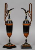 A pair of 19th century ebony,