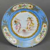 A Sevres Chateau de Fontaine Bleu cabinet plate - WITHDRAWN
 CONDITION REPORTS: