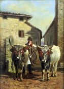 CONTINENTAL SCHOOL (19th century)
Ready for the Tyrol Cow Festival
Oil on canvas
19.5 x 27.