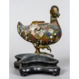 A Chinese cloisonne censor, probably 18th century
Modelled as a duck,