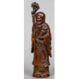 An 18th century carved bamboo model of Shao Lao
Typically modelled holding a staff and a ruyi