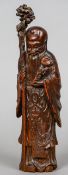 An 18th century carved bamboo model of Shao Lao
Typically modelled holding a staff and a ruyi