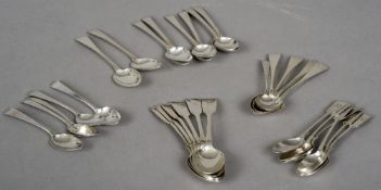 Five sets of various Georgian and Victorian silver teaspoons,