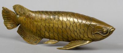 A cast bronze carp
Hollow.  44.5 cm long.