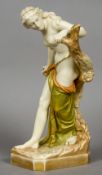 A Royal Worcester porcelain figure, The Bather Surprised,