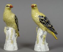 A pair of 19th century Berlin porcelain Golden Orioles
Naturalistically modelled,