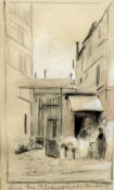 *AR EMMANUEL CHARLES BENEZIT (1887-1975) French
Rue St Jacques, Paris
Chalk and pencil
Signed,