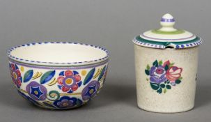 A Poole pottery preserve pot and cover,