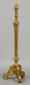 A 19th century carved giltwood torchere
The canted triangular column with acanthus and trailing