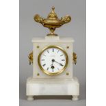 A 19th century gilt metal mounted alabaster cased timepiece, retailed by J.M.