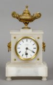 A 19th century gilt metal mounted alabaster cased timepiece, retailed by J.M.