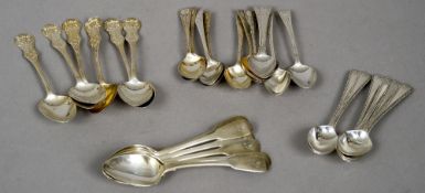 Five sets of Georgian and Victorian silver teaspoons,