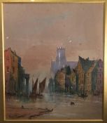 DAVID ROBERTS RA (1796-1864) British
Venetian Scene
Watercolour and bodycolour
Signed,