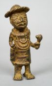 A small bronze Benin figure
Modelled standing.  11.5 cm high.