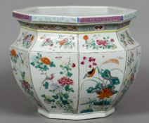 A 19th century Chinese porcelain jardiniere
Of octagonal section,