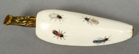 A shibayama decorated ivory model of a banana - WITHDRAWN CONDITION REPORTS: Some