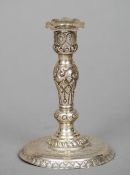 A Victorian silver taperstick, hallmarked Birmingham 1892,