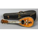 A 19th century tortoiseshell and mother-of-pearl inlaid mandolin
Decorated to the front with a