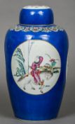 A 19th century Chinese porcelain vase and cover
Of tall ovoid form,