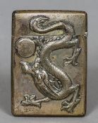 A 19th/20th century Chinese silver Export card case
Each side worked with a dragon, monogrammed.