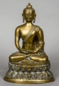 A Sino-Tibetan bronze Buddha
Typically modelled; together with an Indian bronze figure of a deity.