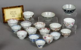 A collection of 18th and 19th century Chinese porcelain tea bowls
Including examples from the Tek