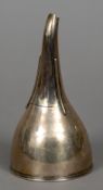 A George III silver wine funnel, hallmarked London 1816, makers mark rubbed
Of typical form.