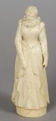 A 19th century Dieppe carved ivory model of an Elizabethan woman
Modelled wearing a ruff collar and