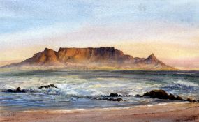 VALERIE PETTS (20th/21st century) British
Table Top Mountain Across Table Bay
Watercolour
Signed
48