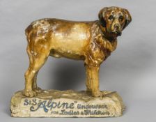 An early 20th century papier mache advertising figure Formed as a St.