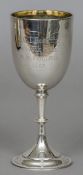 A Victorian silver trophy cup, hallmarked London 1884,