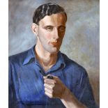 CARMEN STURDEE (20th century) Australian Portrait of a Young Man Oil on canvas Signed 49.5 x 59.