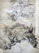 ITALIAN SCHOOL (18th century or earlier) Angels, Putti and Figures Amongst Clouds Pencil,