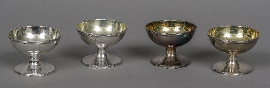 A set of four George III silver table salts, hallmarked London 1793,