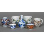 A small collection of Chinese porcelain items Including: an 18th century cup.