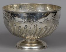 A Victorian silver punch bowl, hallmarked London 1897,