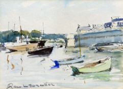 *AR RENE LE FORESTIER (1903-1972) French Harbour Scene Watercolour Signed 23 x 16.