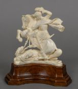 An early 20th century Dieppe ivory carving of St.