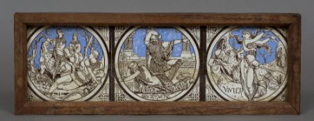 Three Victorian Mintons tiles by Moyr Smith Including Guinevere and Vivienne,